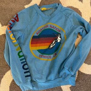 Aviator Nation Blue Graphic Sweater